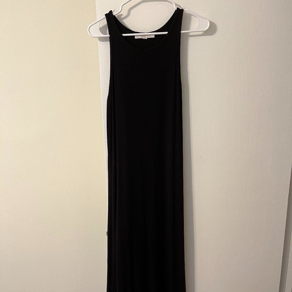 LOFT Tank Midi Dress in Black